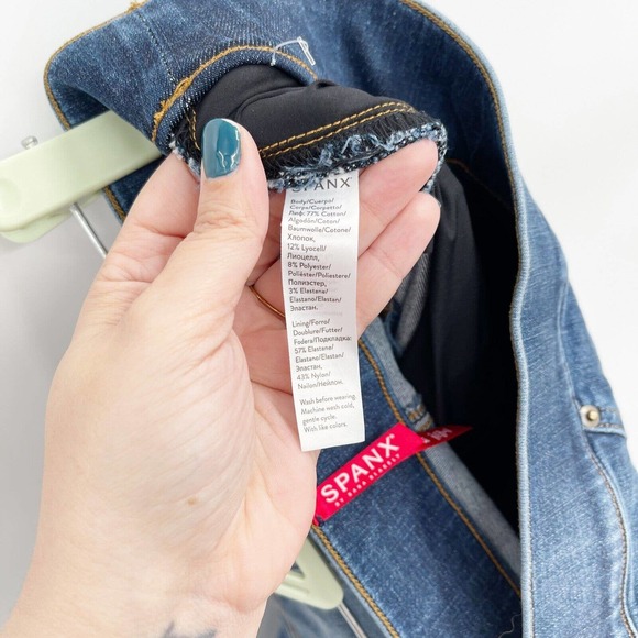 SPANX Distressed Skinny Jegging Blue Size S Denim Medium Wash Pull On Stretch‎ - Picture 6 of 11